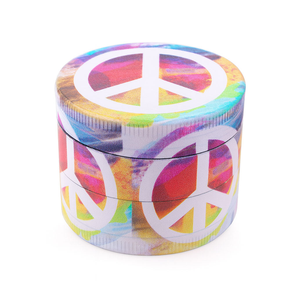 COLORFUL PSYCHEDELIC PEACE SYMBOL 4-PIECE GRINDER