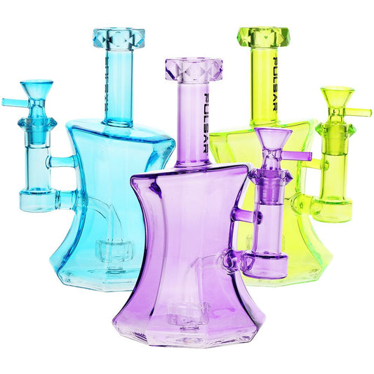Pulsar Drippy Diamonds Glass Water Pipe | 7.5" | 14mm F