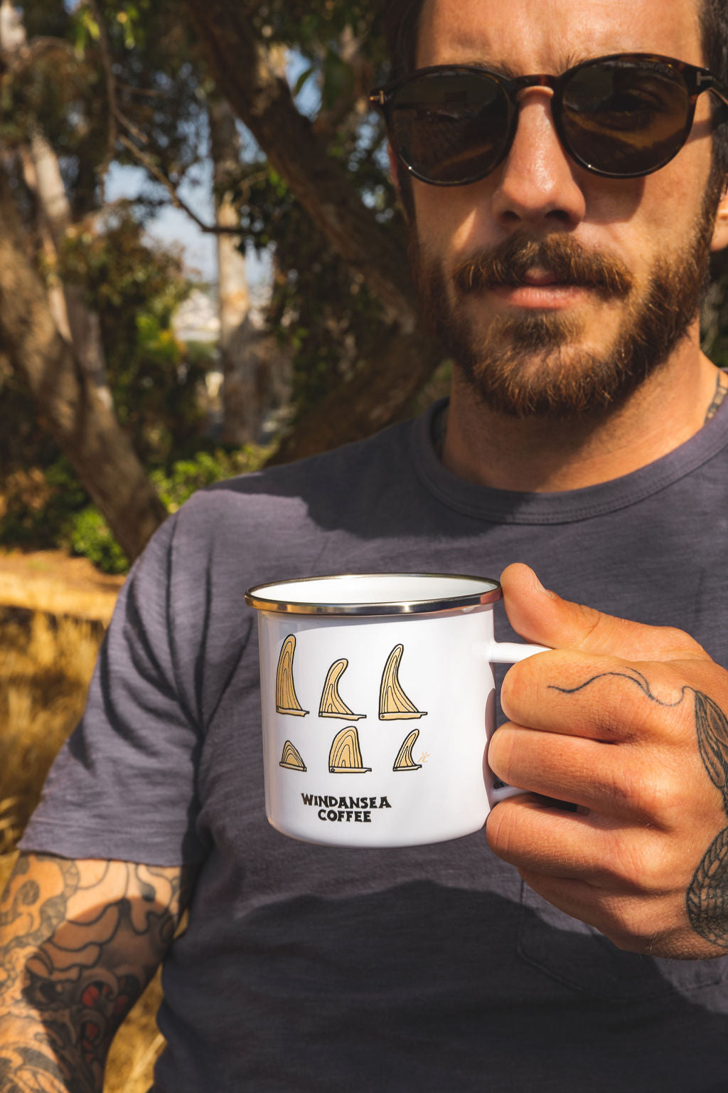 Fin Box Enamel Mug