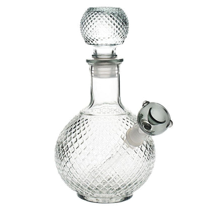 Vintage Decanter Style Glass Water Pipe w/ Cap - 7.5" / Cruet