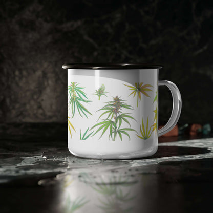 Earthy Cannabis Enamel Mug