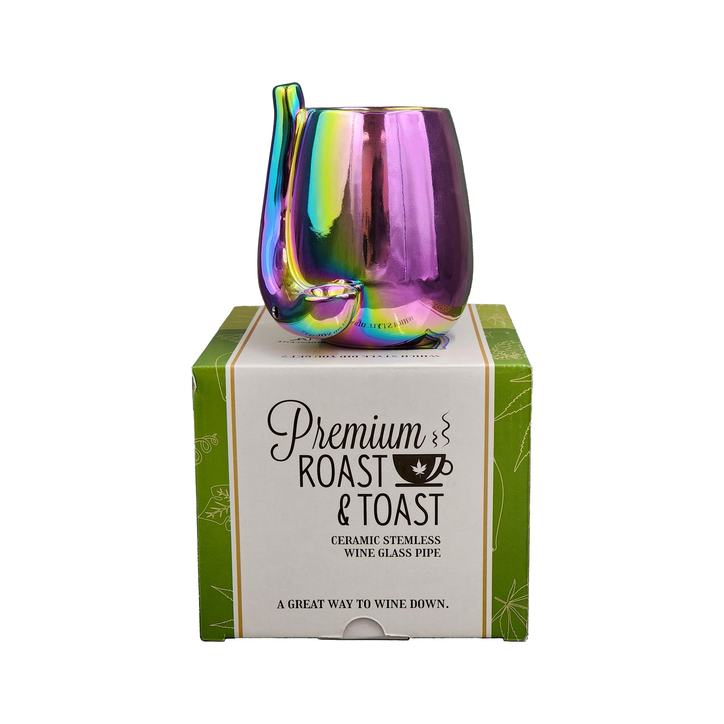 Iridescent Stemless Wine Glass Pipe