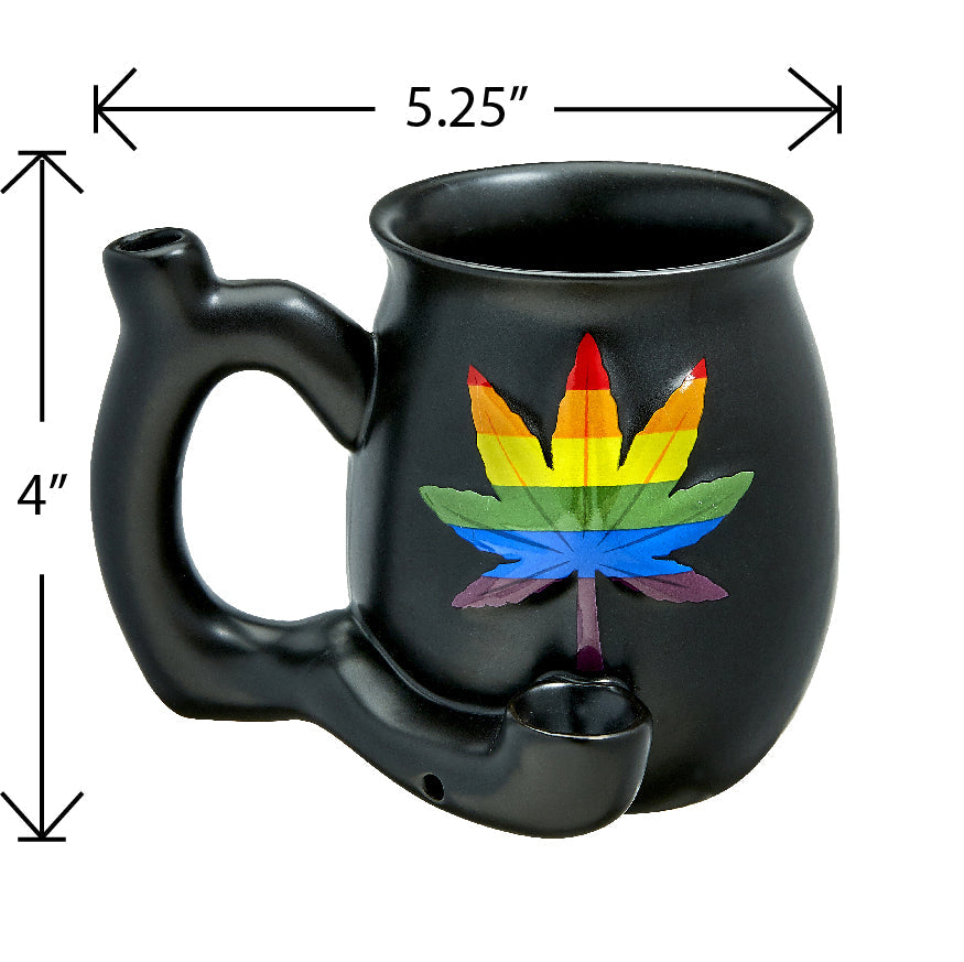 Embossed Rainbow Leaf Mug Pipe