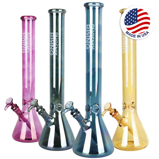 Phoenix Rising Shine Tall Beaker Water Pipe-18"/14mm F/Clrs Vry