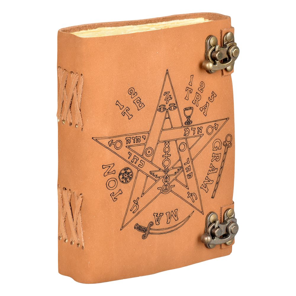 Moth Ouija Board Print Leather Journal - 5"x7"