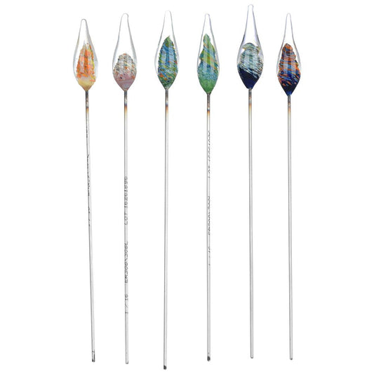 Crystal Tears Handblown Glass & Metal Hair Pin or Poker Tool - 6.75" / Colors Vary