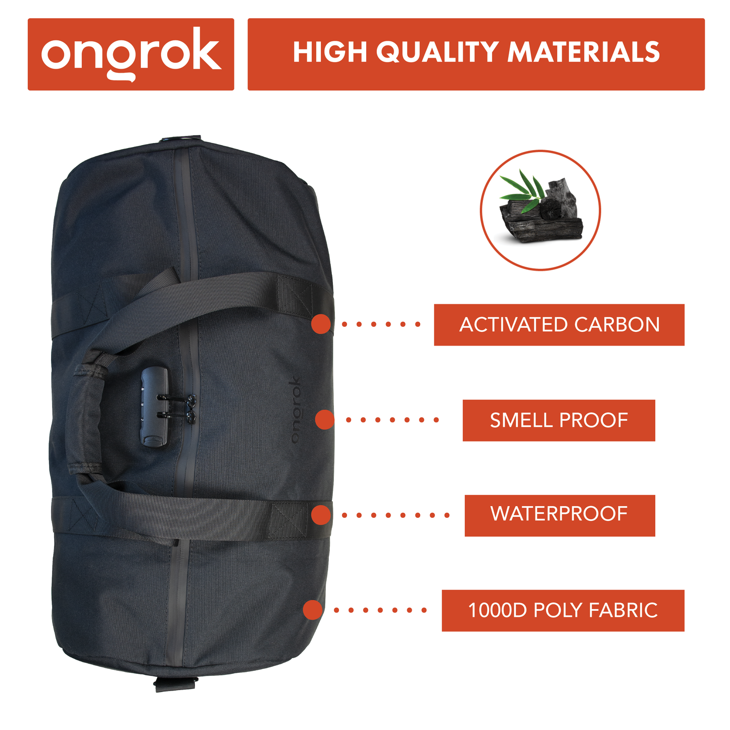 Carbon-lined Smell-Proof Duffle Bag