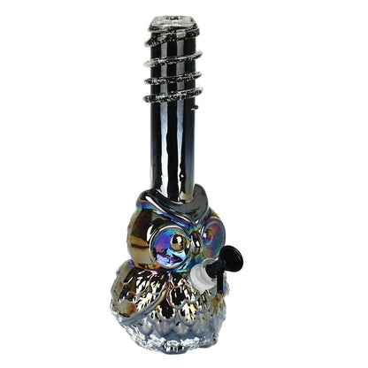 Iridescent Owl Soft Glass Water Pipe - 12" / 14mm F