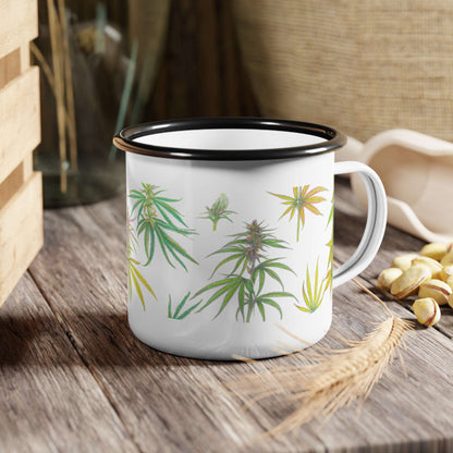 Earthy Cannabis Enamel Mug