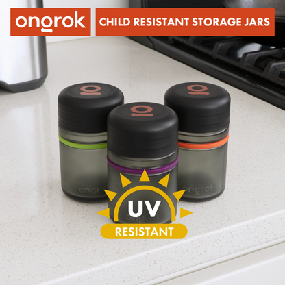 180ml Child Resistant Glass Storage Jar | 3 pack