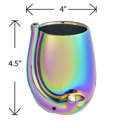 Iridescent Stemless Wine Glass Pipe