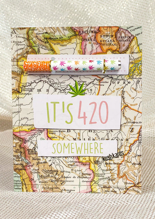 ⏱ It's 420 Somewhere Cannabis Greeting Card, MaryJane Mommy