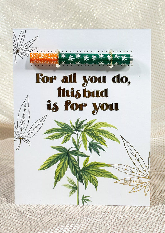 🌱 Bud For You Thank You Cannabis Greeting Card, MaryJane Mommy