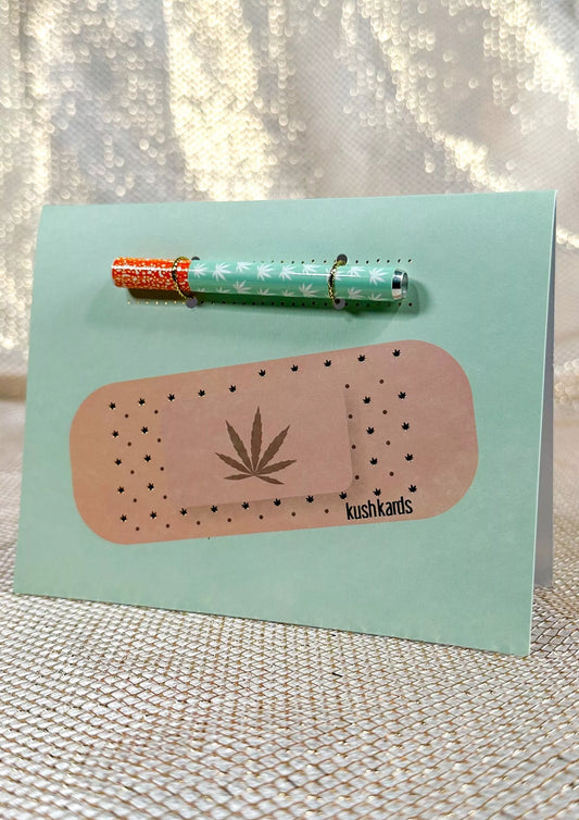 🩹 Get Well Bandaid Cannabis Greeting Card