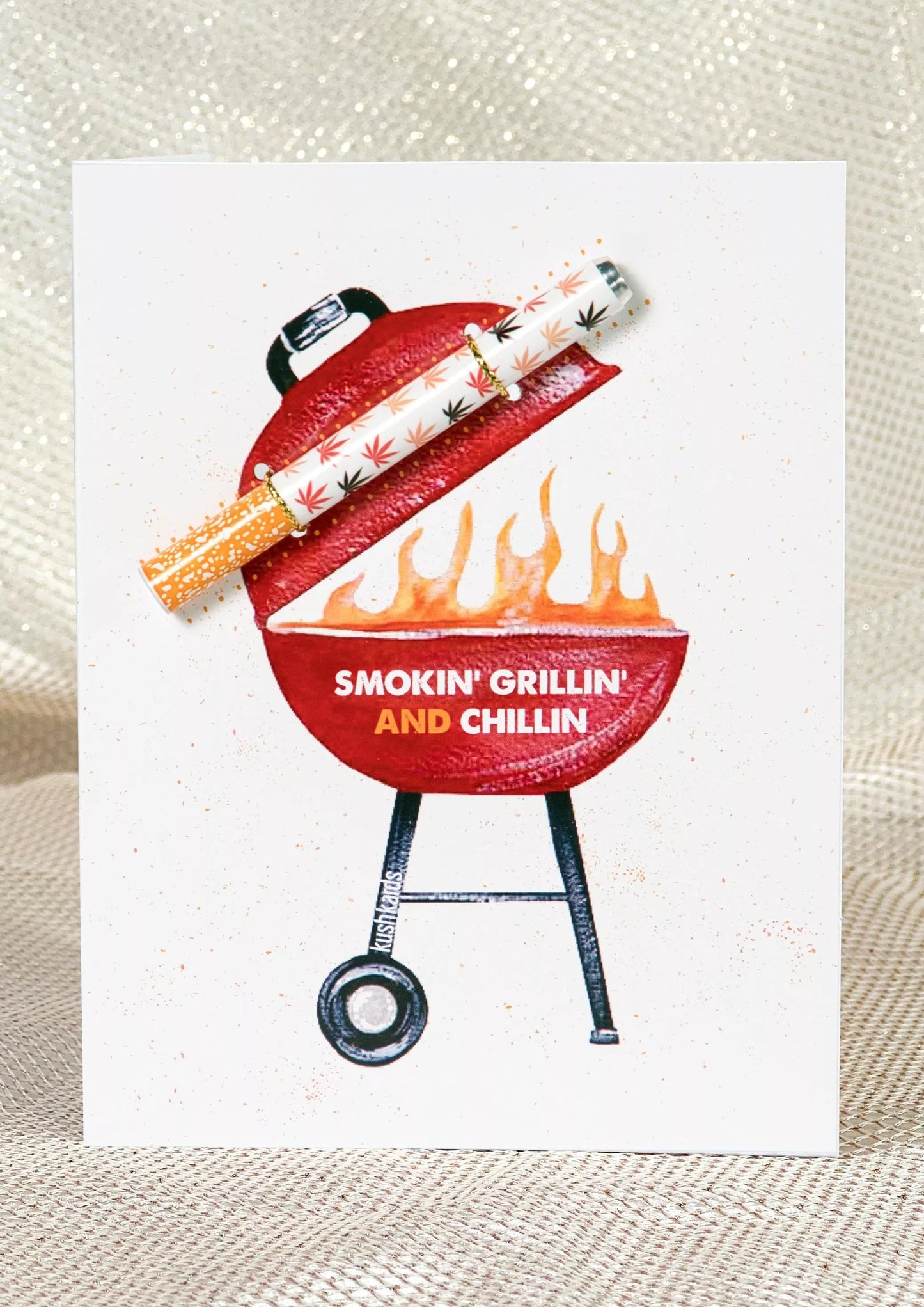 🔥 Smokin, Grillin, Chillin Cannabis Greeting Card