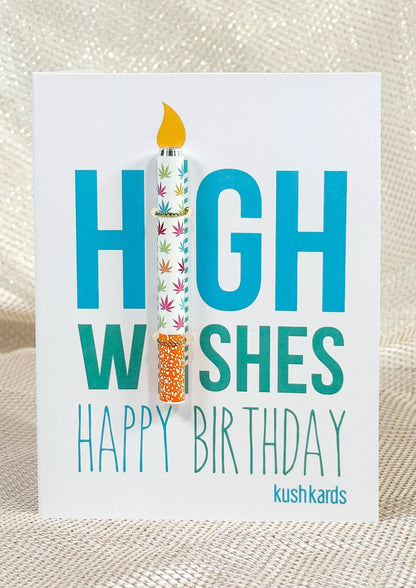 🎉 High Wishes Birthday Cannabis Greeting Card